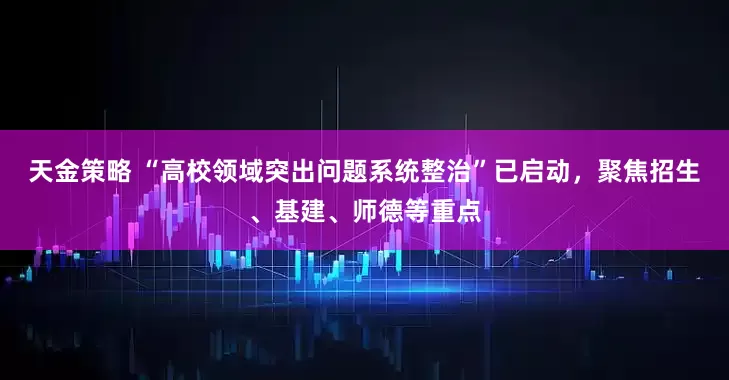 天金策略 “高校领域突出问题系统整治”已启动，聚焦招生、基建、师德等重点